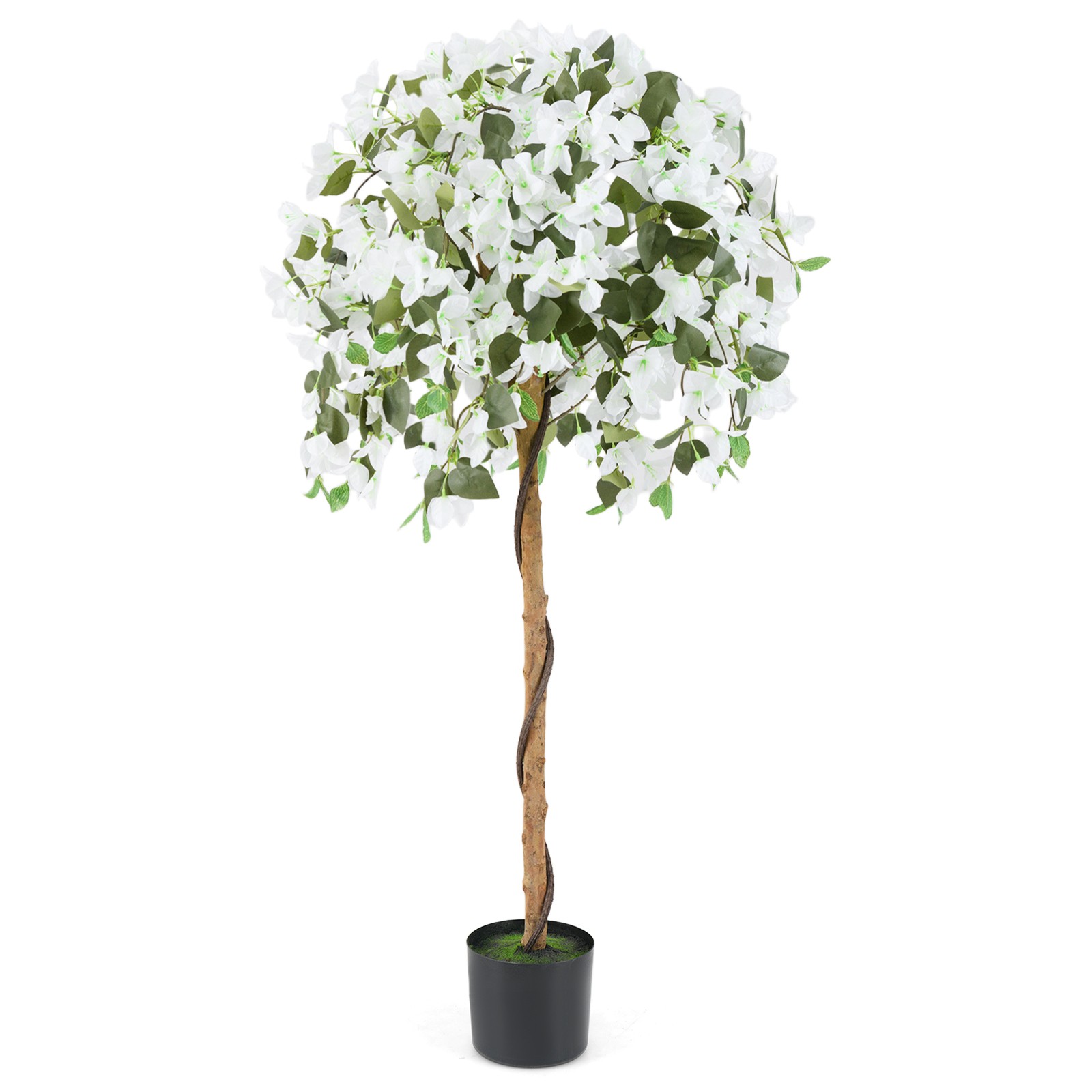 53″ Artificial Azalea Tree Faux Floral Plant w/ Red Azalea Flowers Nursery Pot