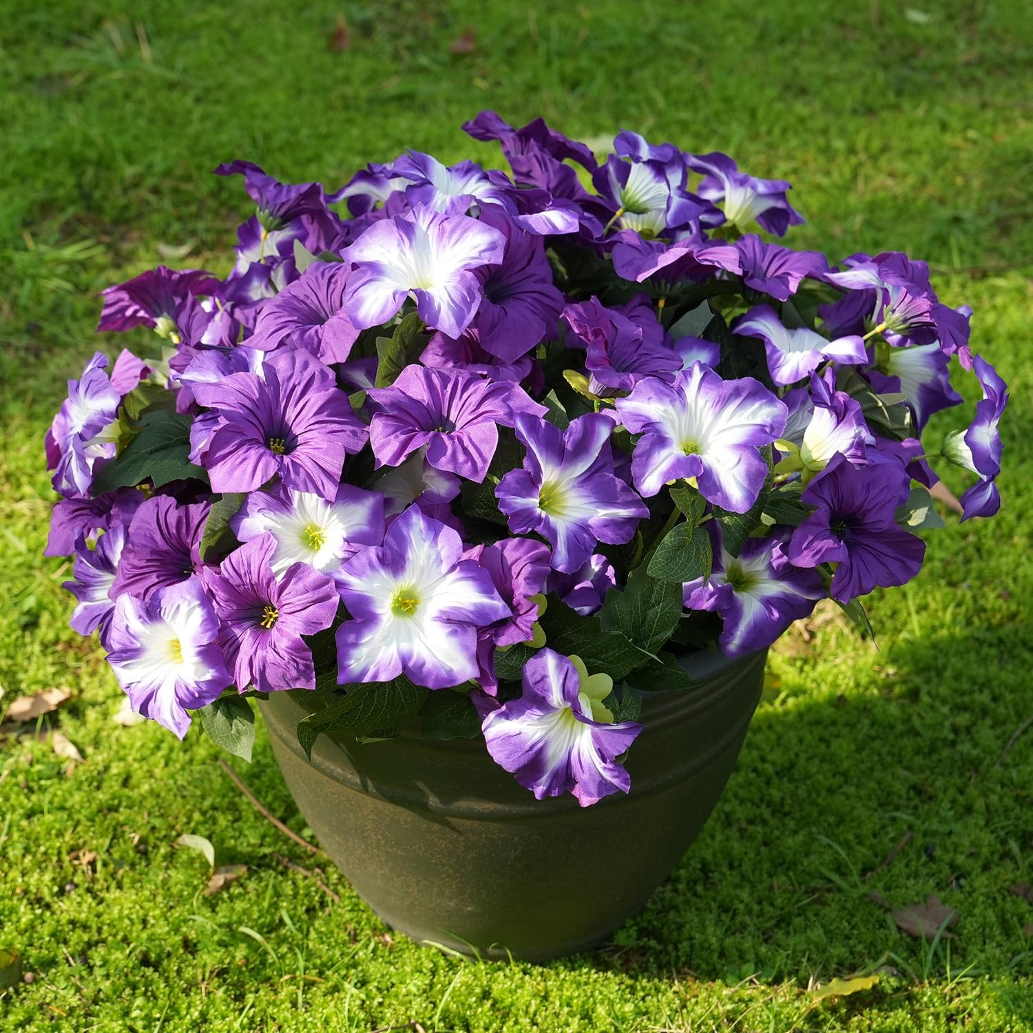 Autumn Artificial Flowers for Outdoors, UV Resistant Fake Morning Glory, Look…