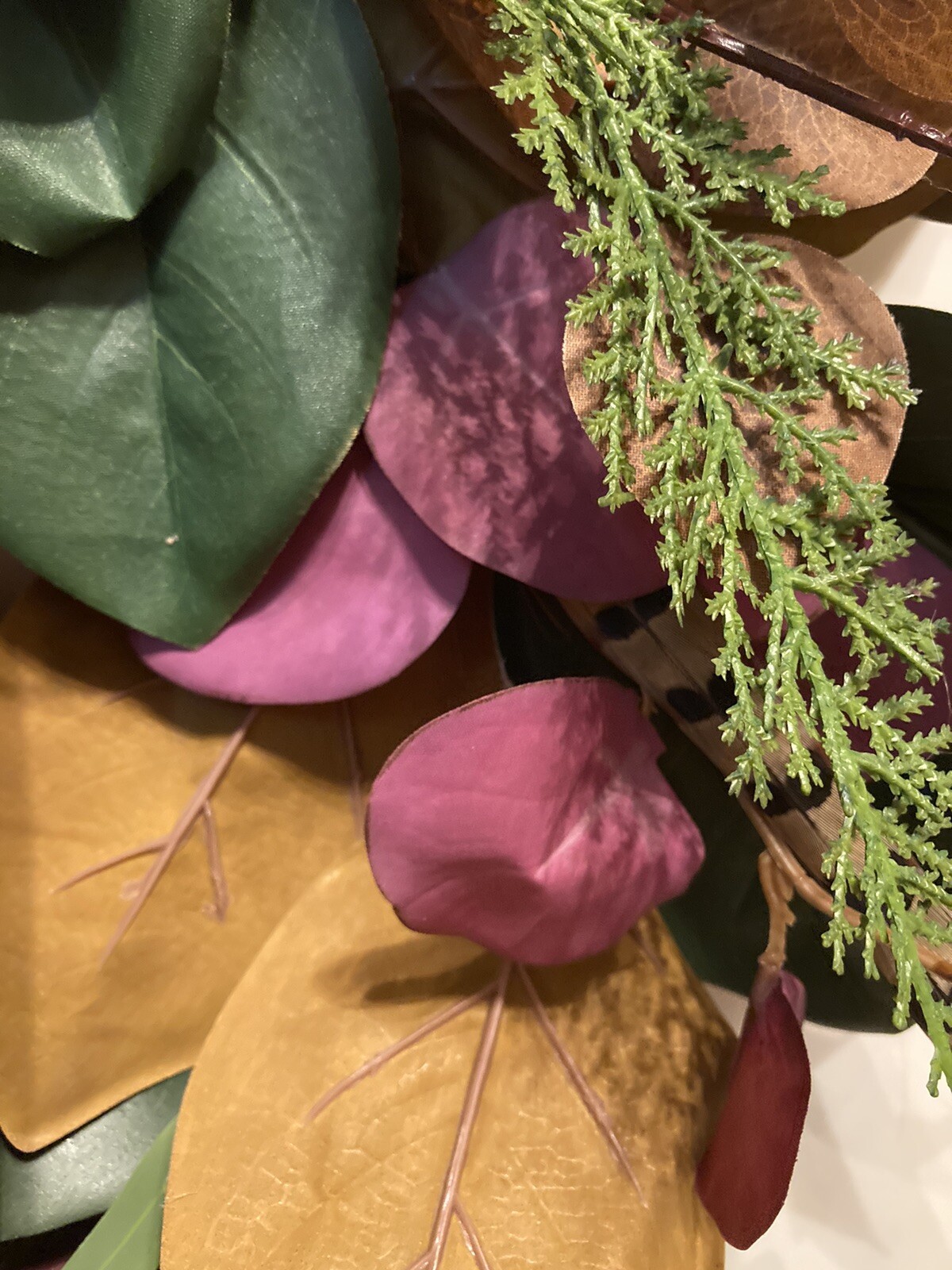 Eucalyptus And Magnolia Leaves With Pheasant Accents Wreath