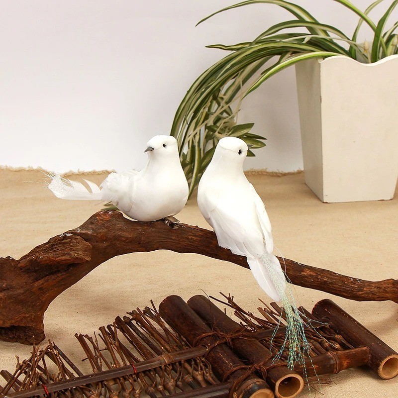 1 Pc Artificial Feather Pigeon: Simulation Fake Dove for Christmas & Weddings