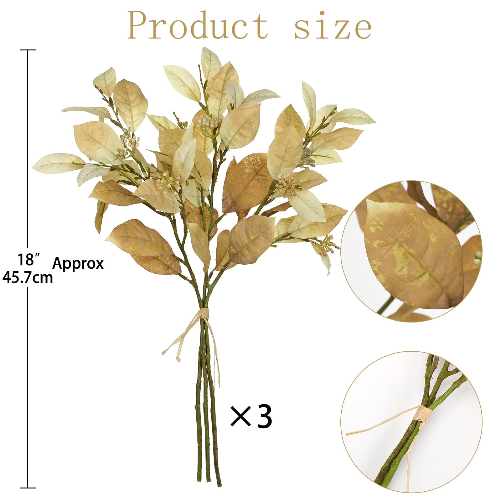 18″ Artificial Fall Eonymus Leaves Bundles with Flower Seeds Branches for Aut…