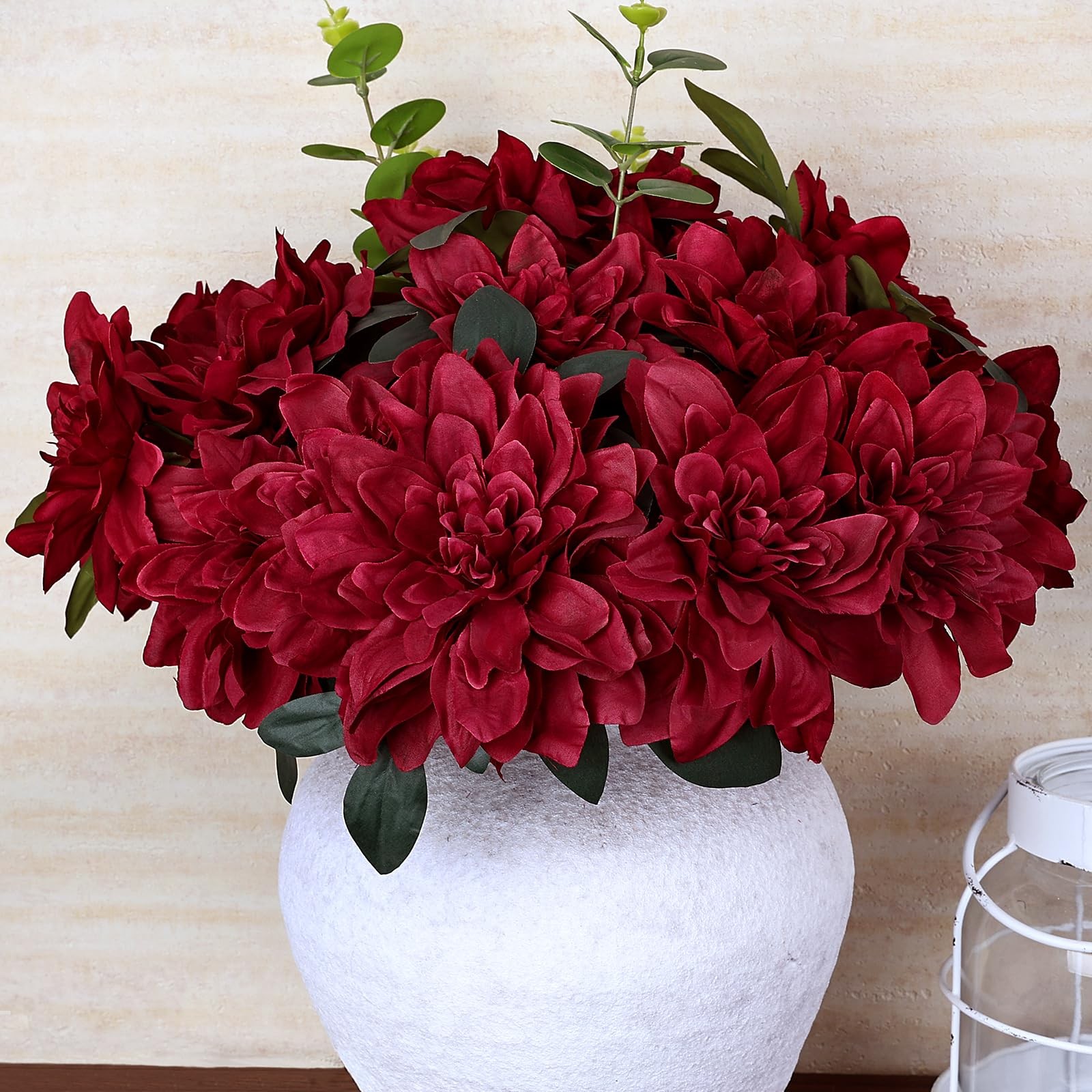 Dahlia Artificial Flowers – 24 PCS Faux Silk Floral with Stem Bulk for Crafts…