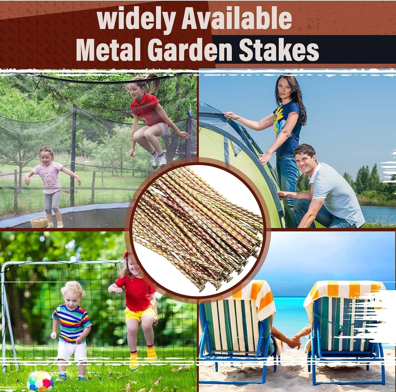 Artificial Turf Stakes Galvanized Metal Spiral Landscape Spikes For Outdoor Tent
