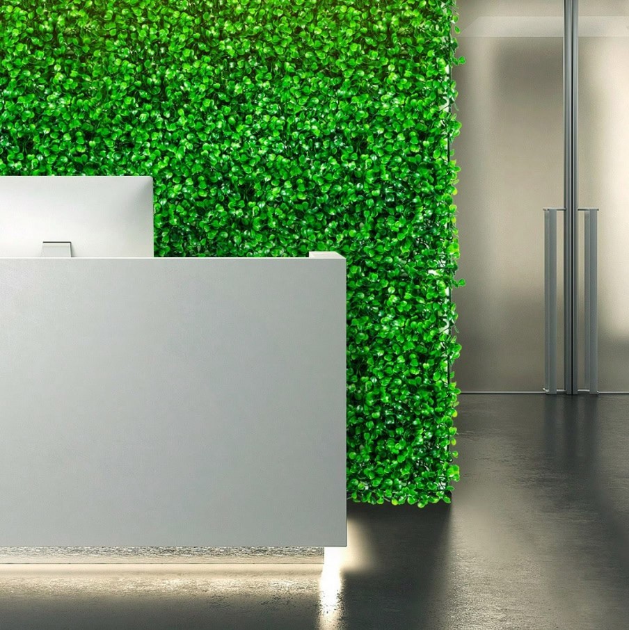 48pcs Artificial Boxwood Panels 10x10in UV Faux Hedge Privacy Wall Green