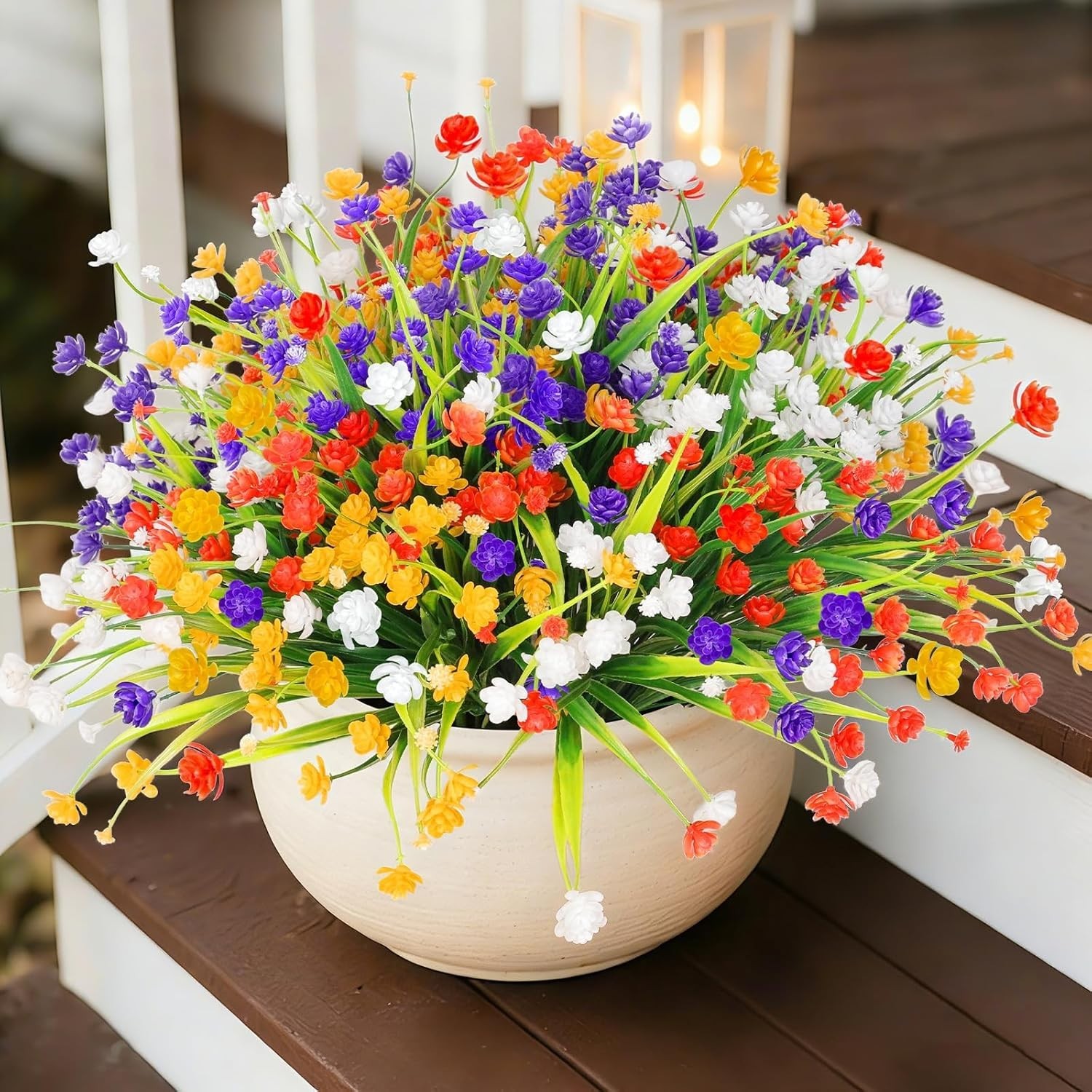 Eco-Friendly 20 Bundles Colorful Artificial Flowers for Stunning Decor Touch