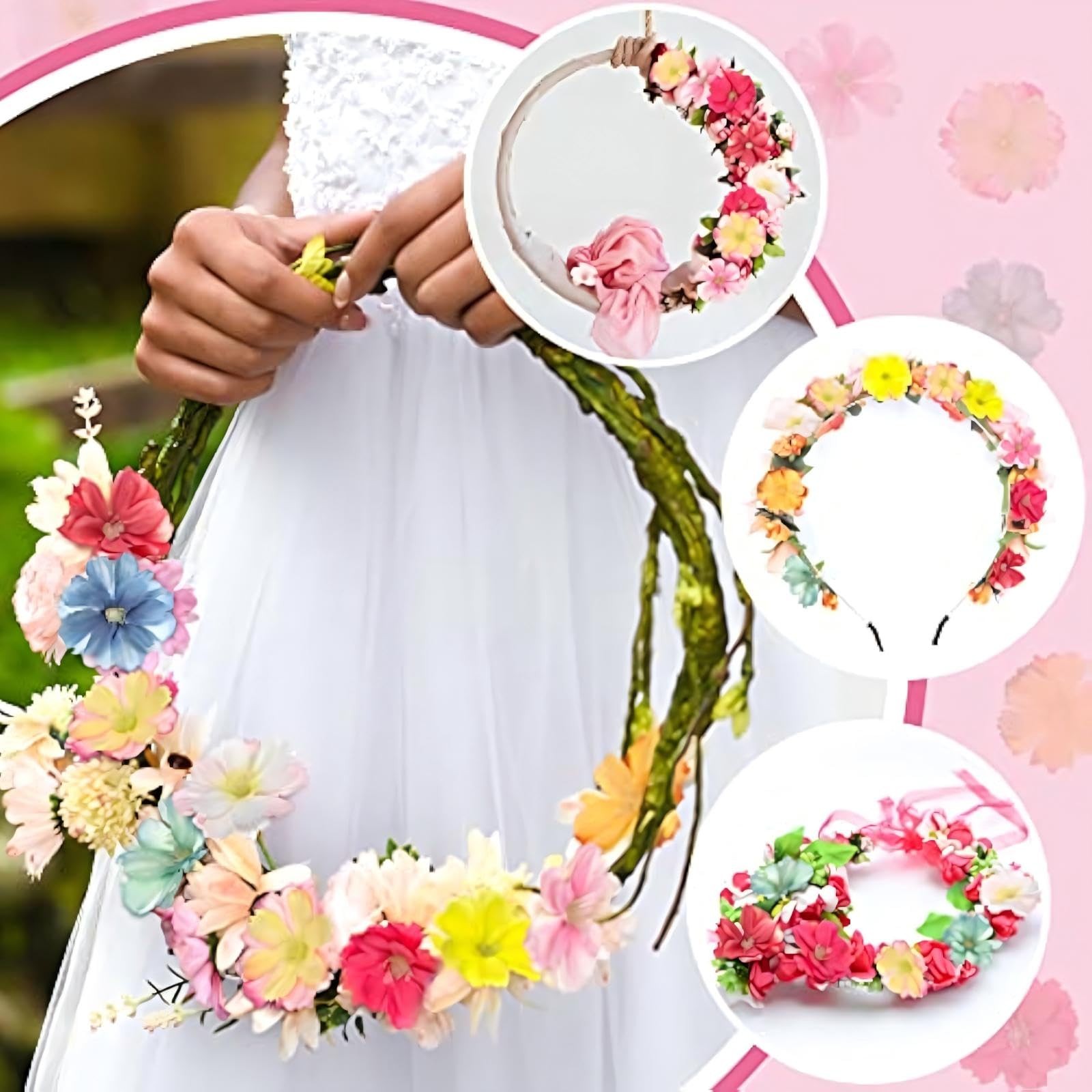 100 PCS 1.8 Inch Faux Flower Heads Artificial Silk Plum Blossom Mixed Color