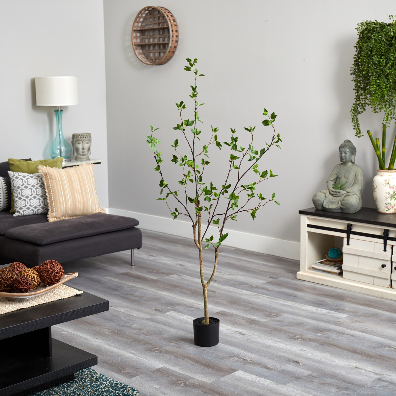 Nearly Natural 5ft Minimalist Citrus Artificial Tree in Green