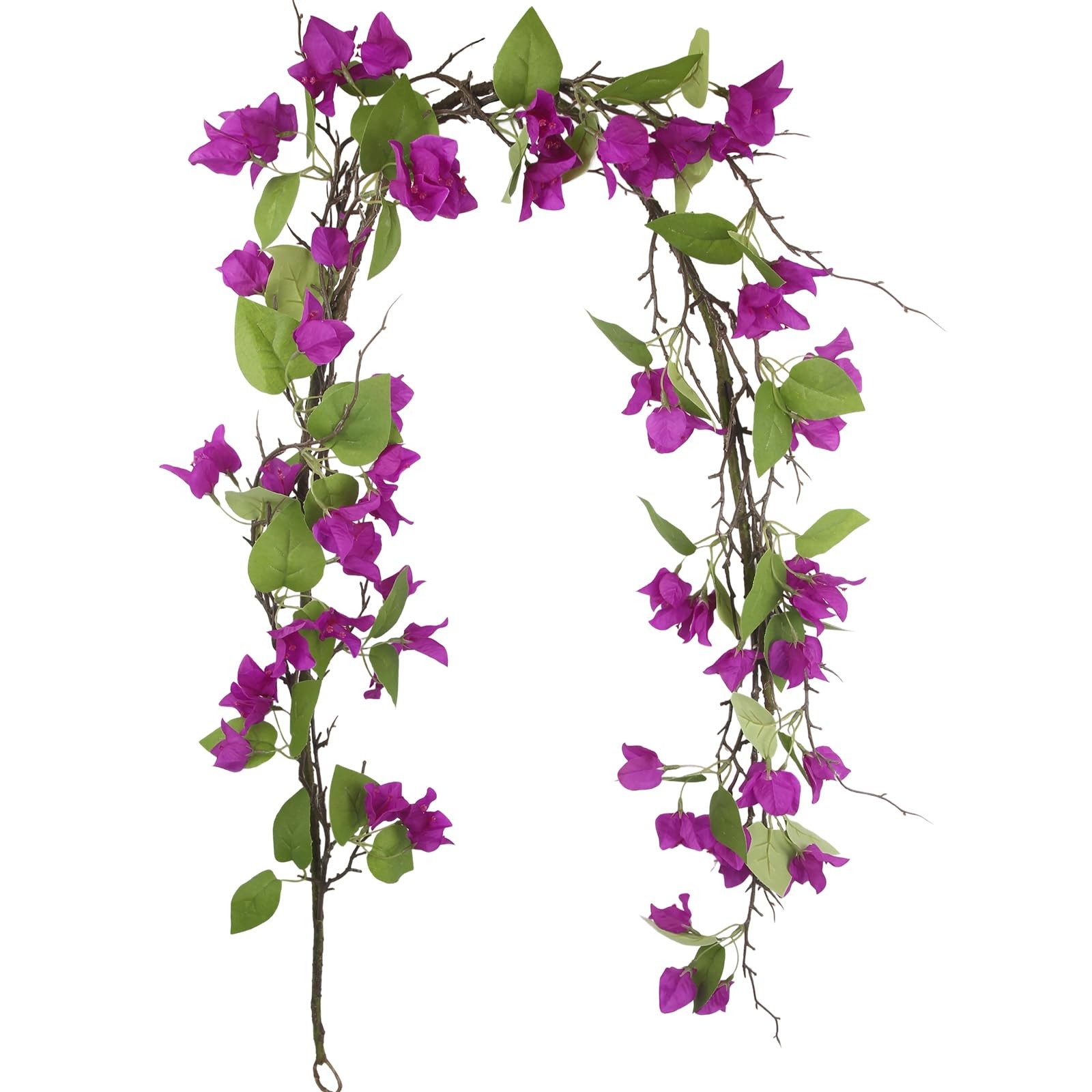 CITYES Artificial Bougainvillea Flowers Garland Purple 5.3 FT/160cm,