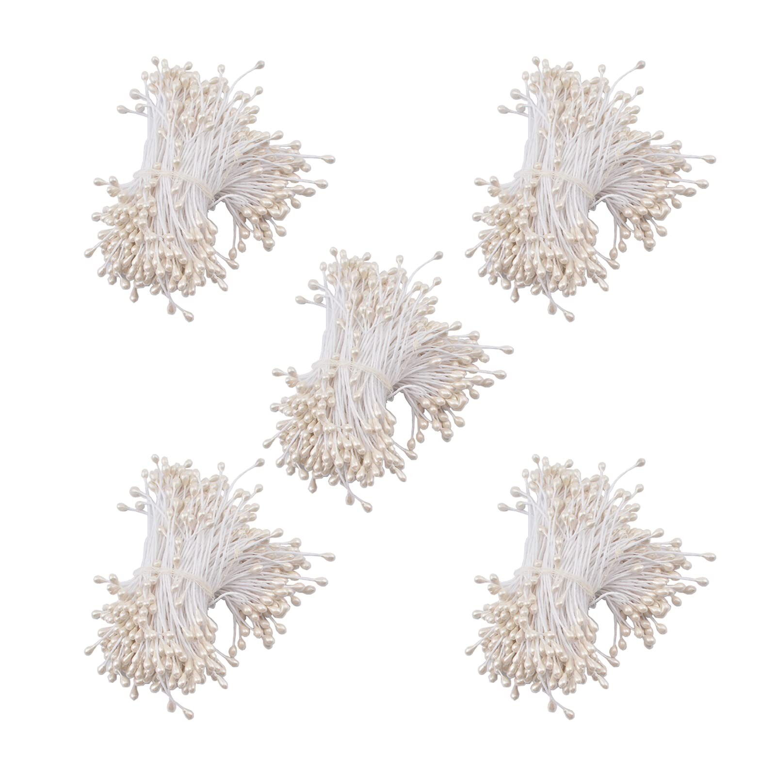 1800 PCS Stamens For Artificial Flowers DIY Scrapbook Decoration White