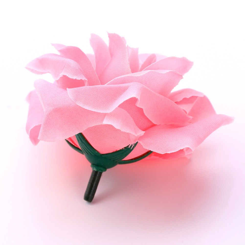 20Pcs Reusable Pink Silk Artificial Rose Heads Wedding Decoration Set