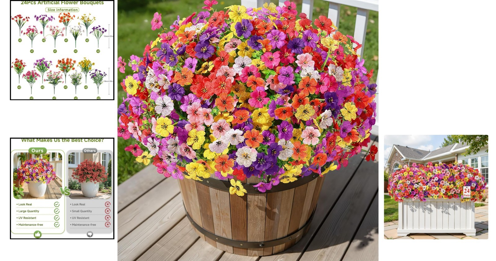 Colorful UV Resistant Daisy Plants – 24 Bundles for Indoor and Outdoor Decor
