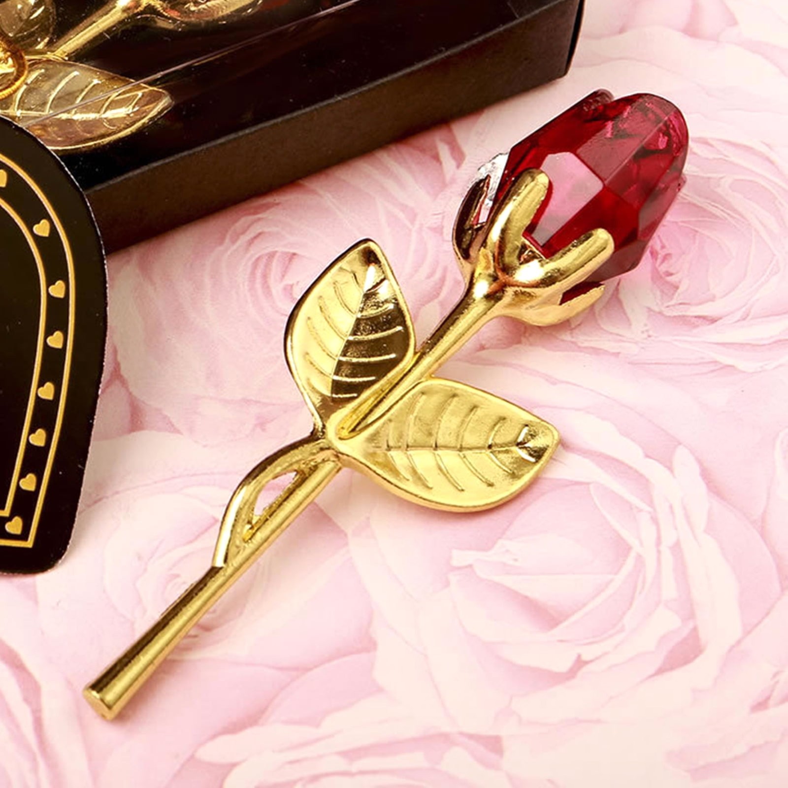 Romantic Love Forever in Bud Pink Crystal Rose Flower, Best Gift for Valentine’S