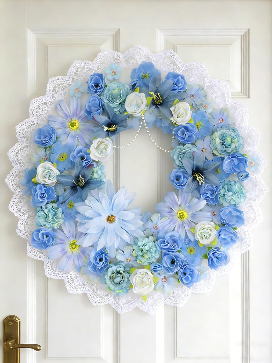 Artificial Flowers Heads for Craft, 98 Pcs Mix Blue Silk Faux Flower Combo wi…