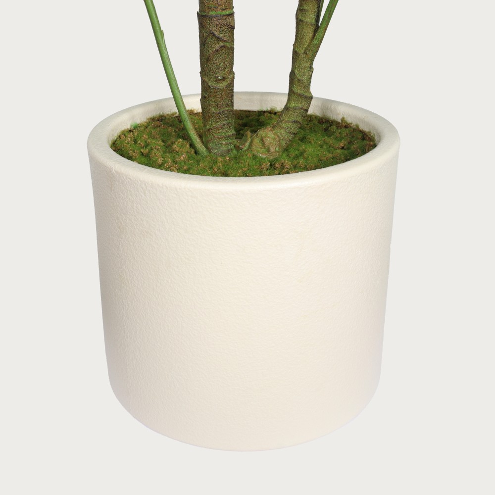 30” Artificial Tropical Alocasia Leaf Plant With White Pot 2pc/set