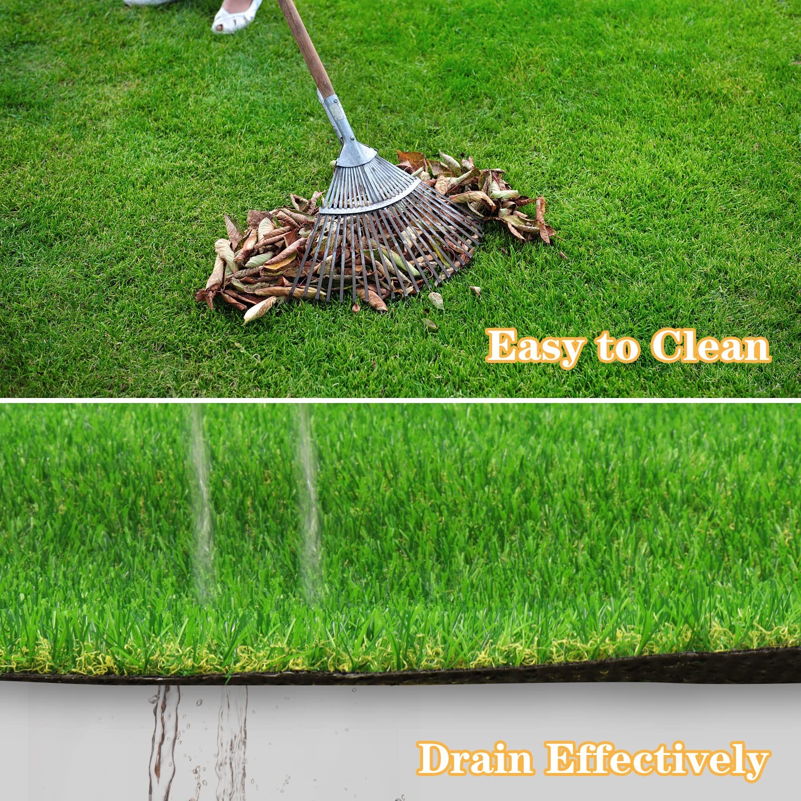 Artificial Grass Astroturf Rug 4 FT 10 in * 8 FT, Realistic Fake Grass Mat wi…