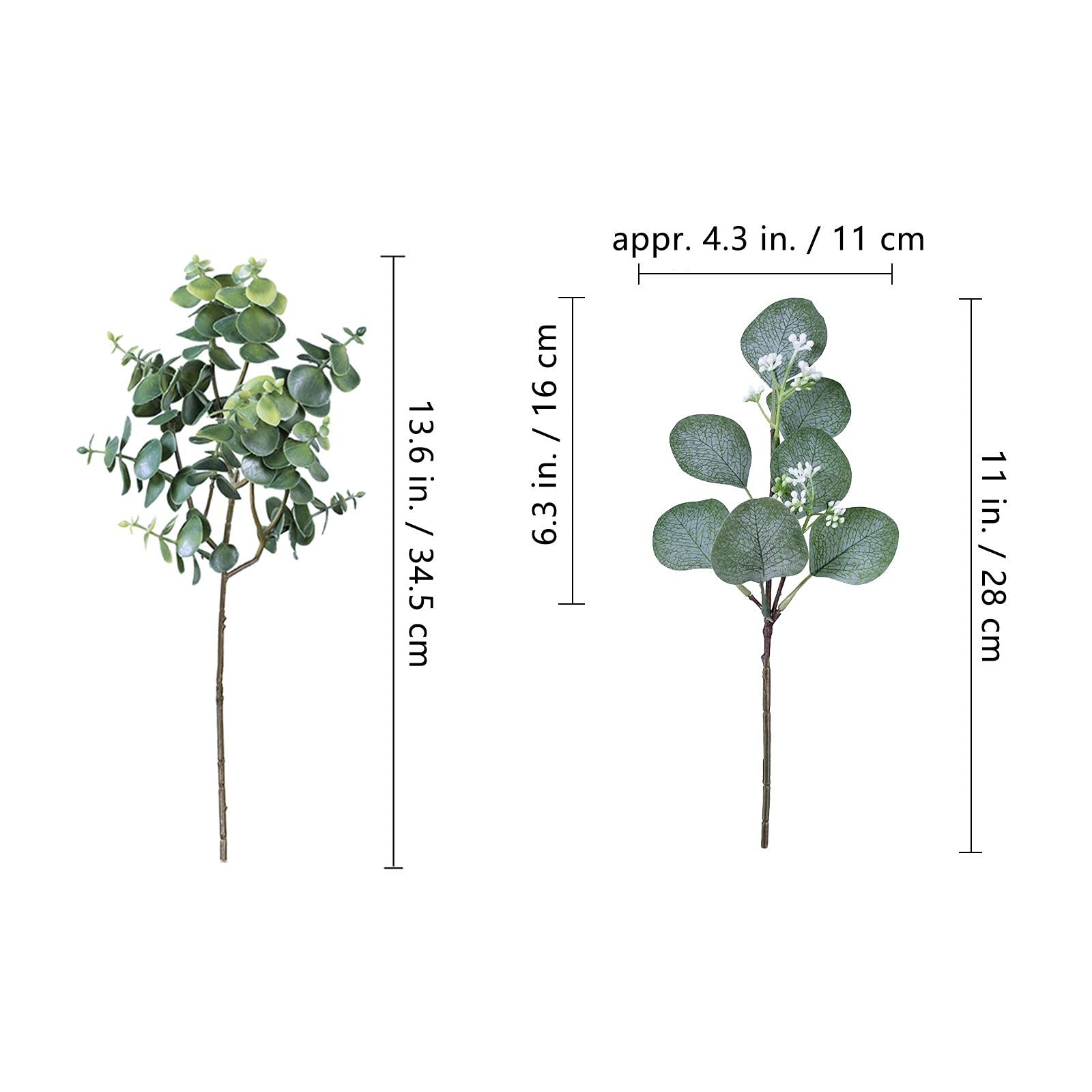 Bulk Artificial Silver Dollar Eucalyptus Leaves Picks Stems and Faux Branches…