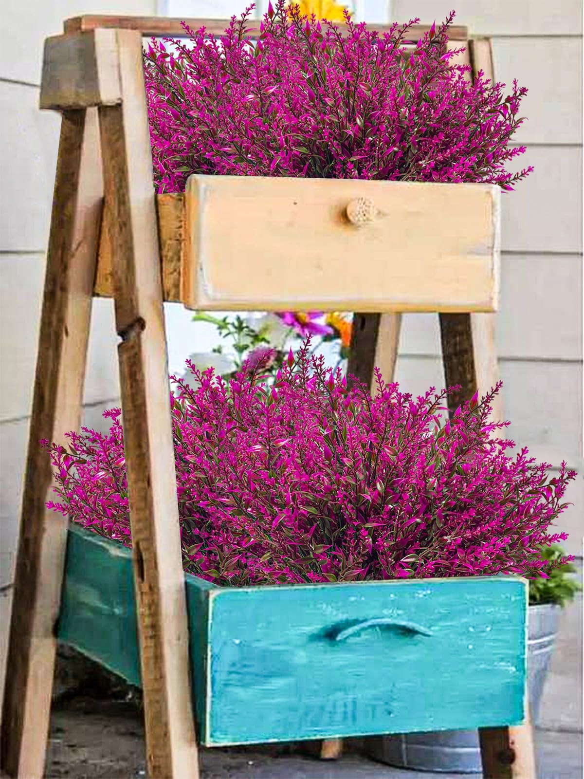 20 Bundles Artificial Lavender Flowers – UV Resistant Plastic Plants, Fake Sh…