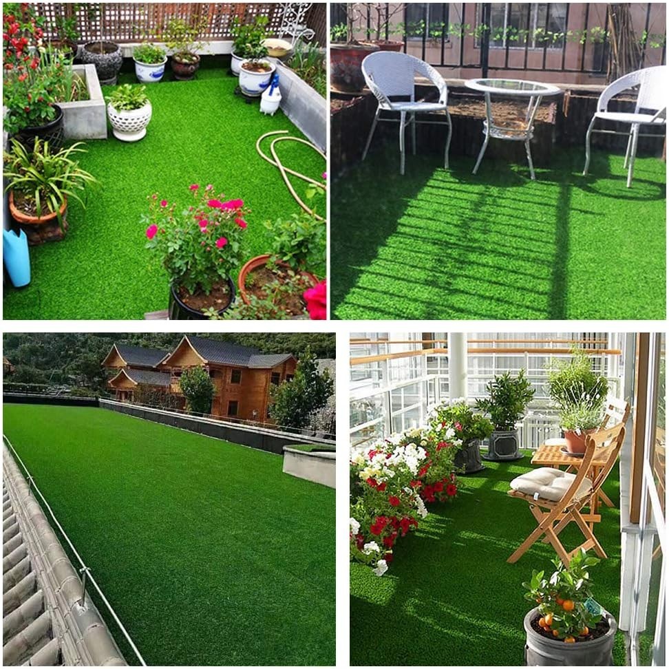 Durable Artificial Grass Lawn 6FT x 10FT Water Resistant with Rubber Backing