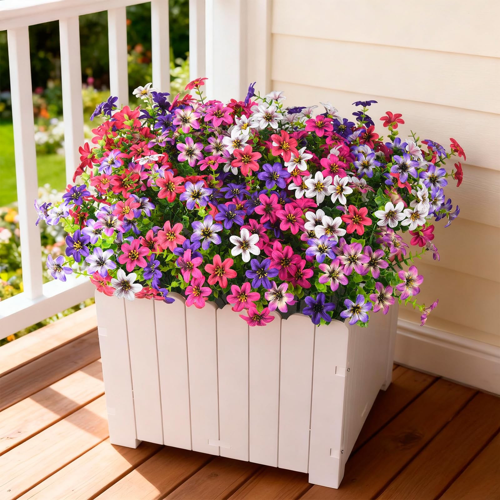 Best Artificial Flowers for Outdoor Fake Plants Spring Decoration, 12 Bundles