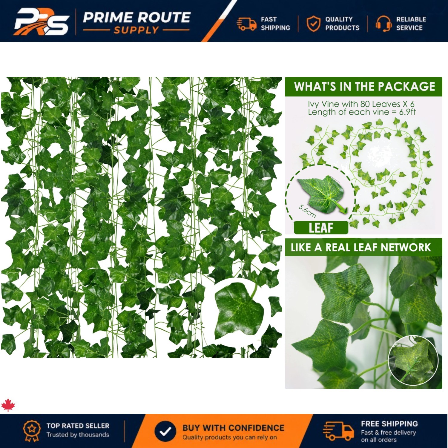 Versatile 210cm Artificial Ivy Garland – 6 Pack for Home, Garden, and Events