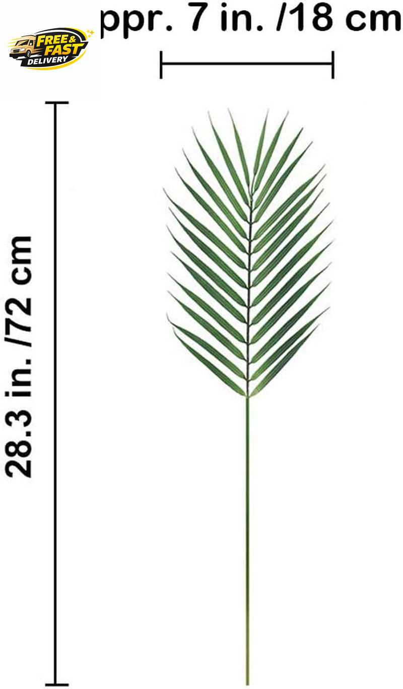 Artificial Areca Palm Leaves, 8 Pcs Faux Tropical Palm Tree Leaves