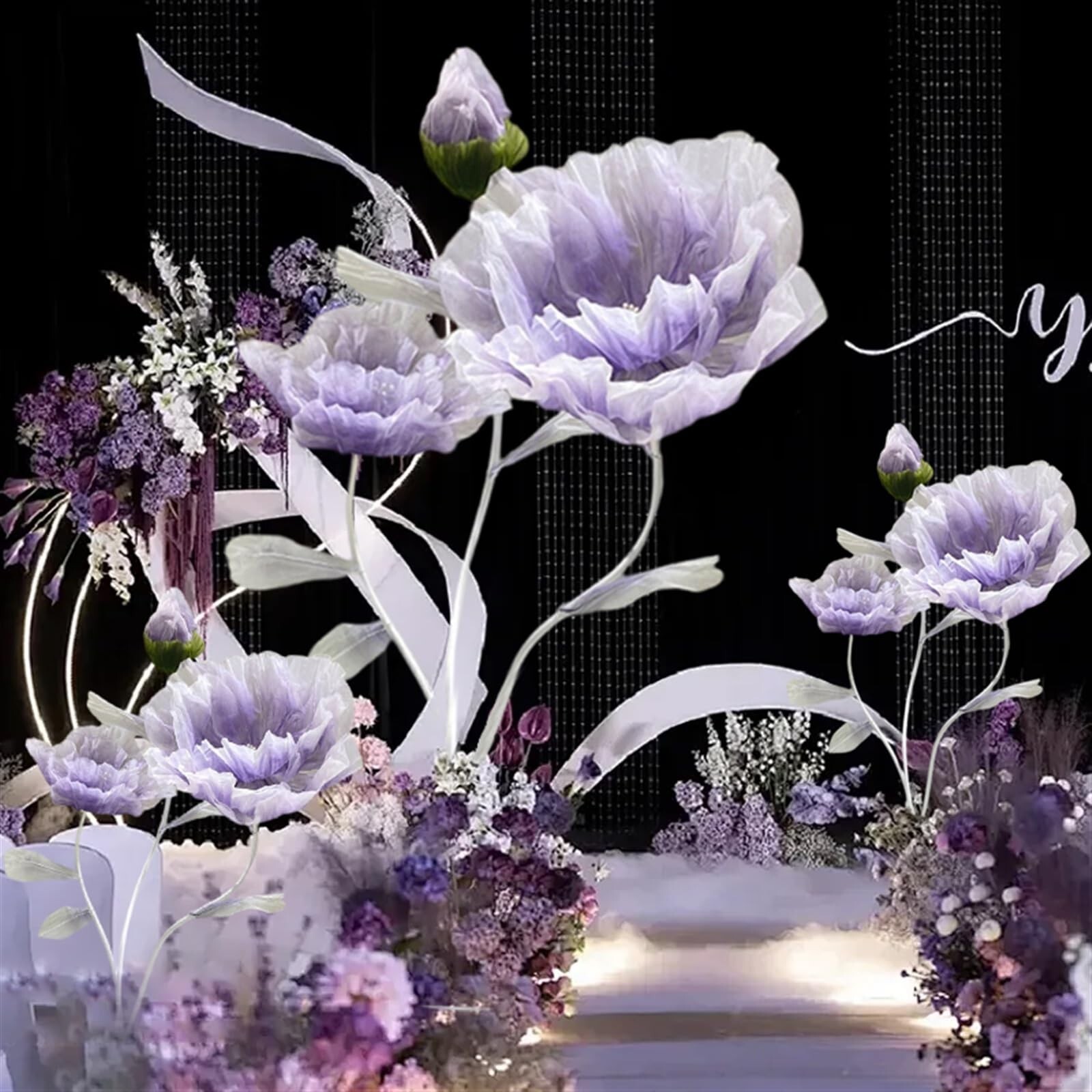 Artificial Silk Flower Decoration, Large Fake Flower with Standing Stems and …