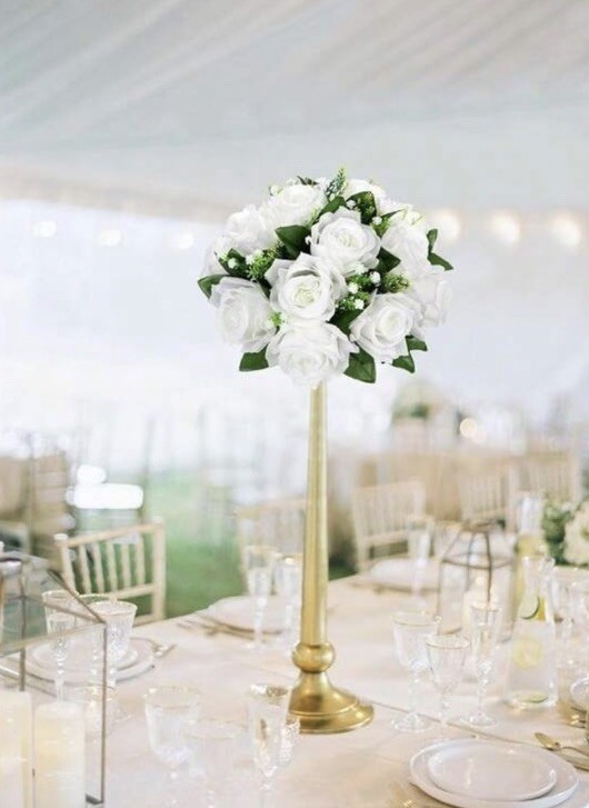 Artificial Flower Balls for Table Centerpieces – 12PCS 8.6″ Silk Rose Floral A..
