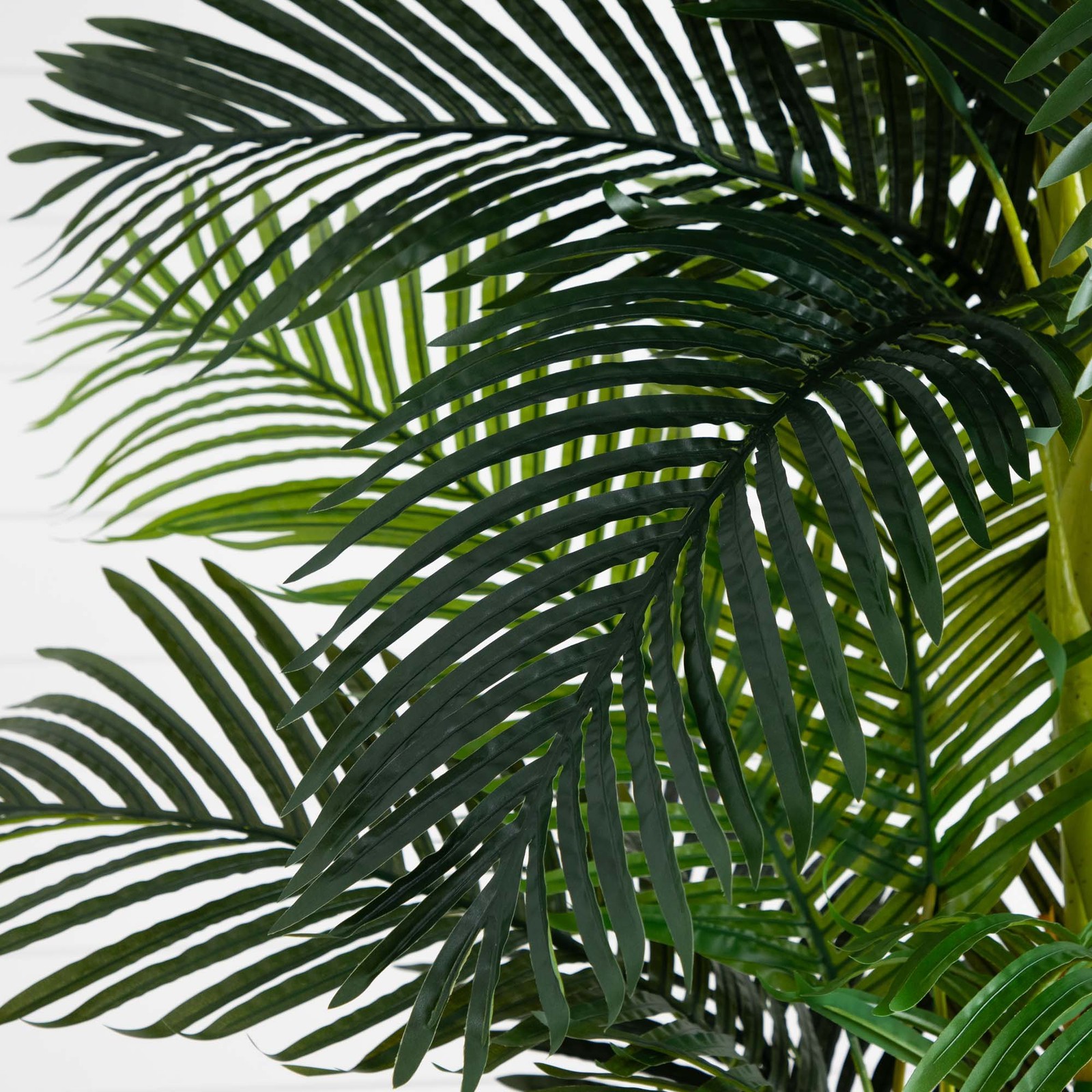 Nearly Natural 9ft Artificial Double Golden Cane Palm Tree in Green