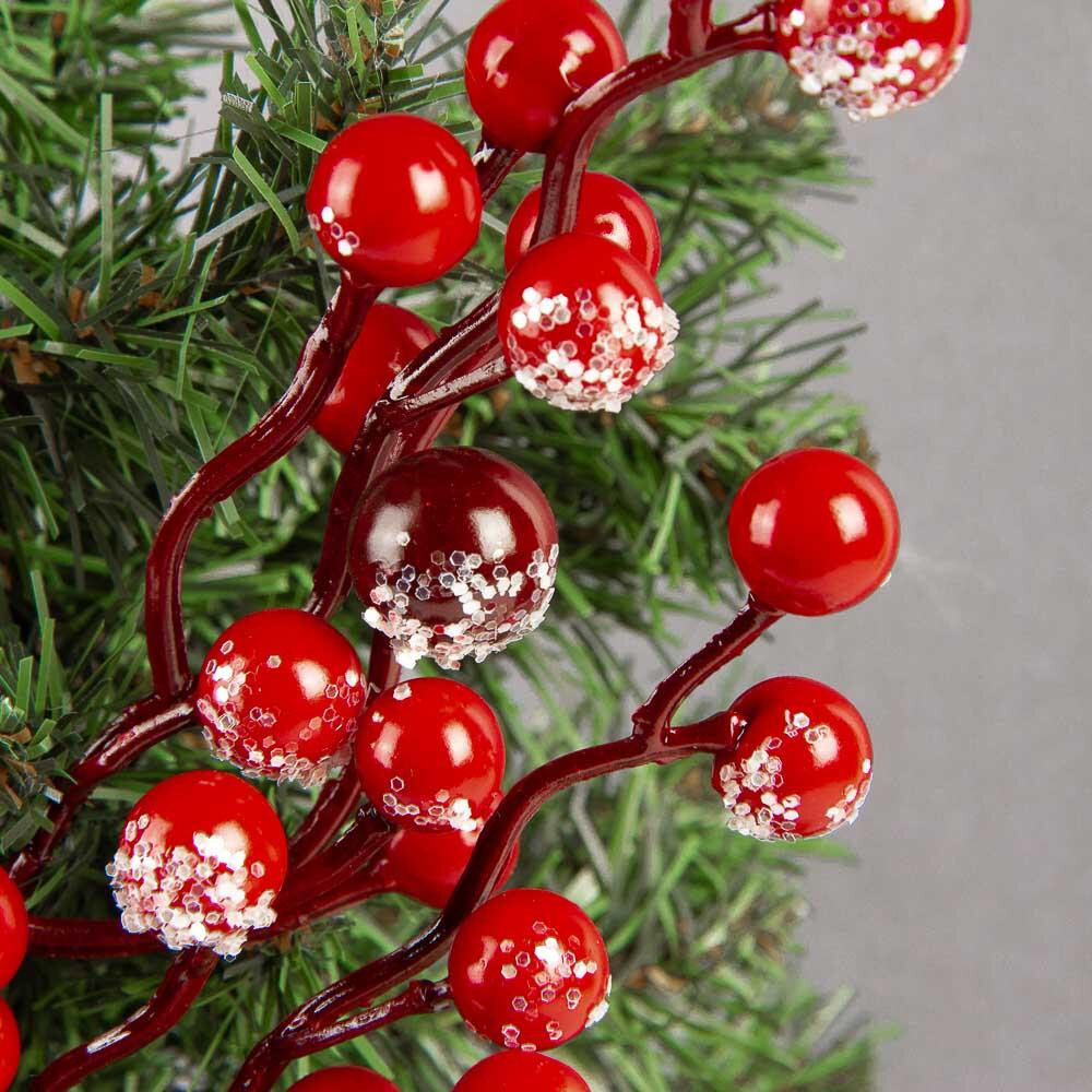 Lot of 12 Frosted Burgundy Artificial Berry 17″ Floral Stems