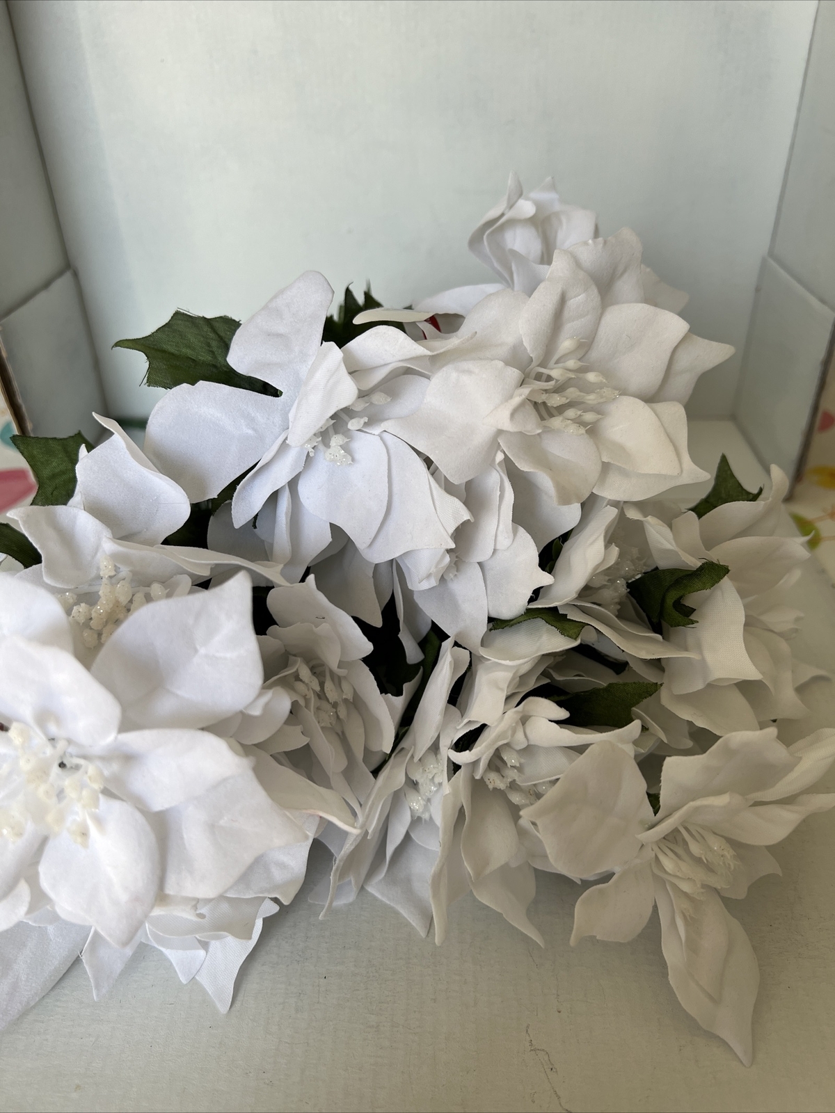 flowers, artificial flowers for decoration, White, Approximately 12” tall, 3