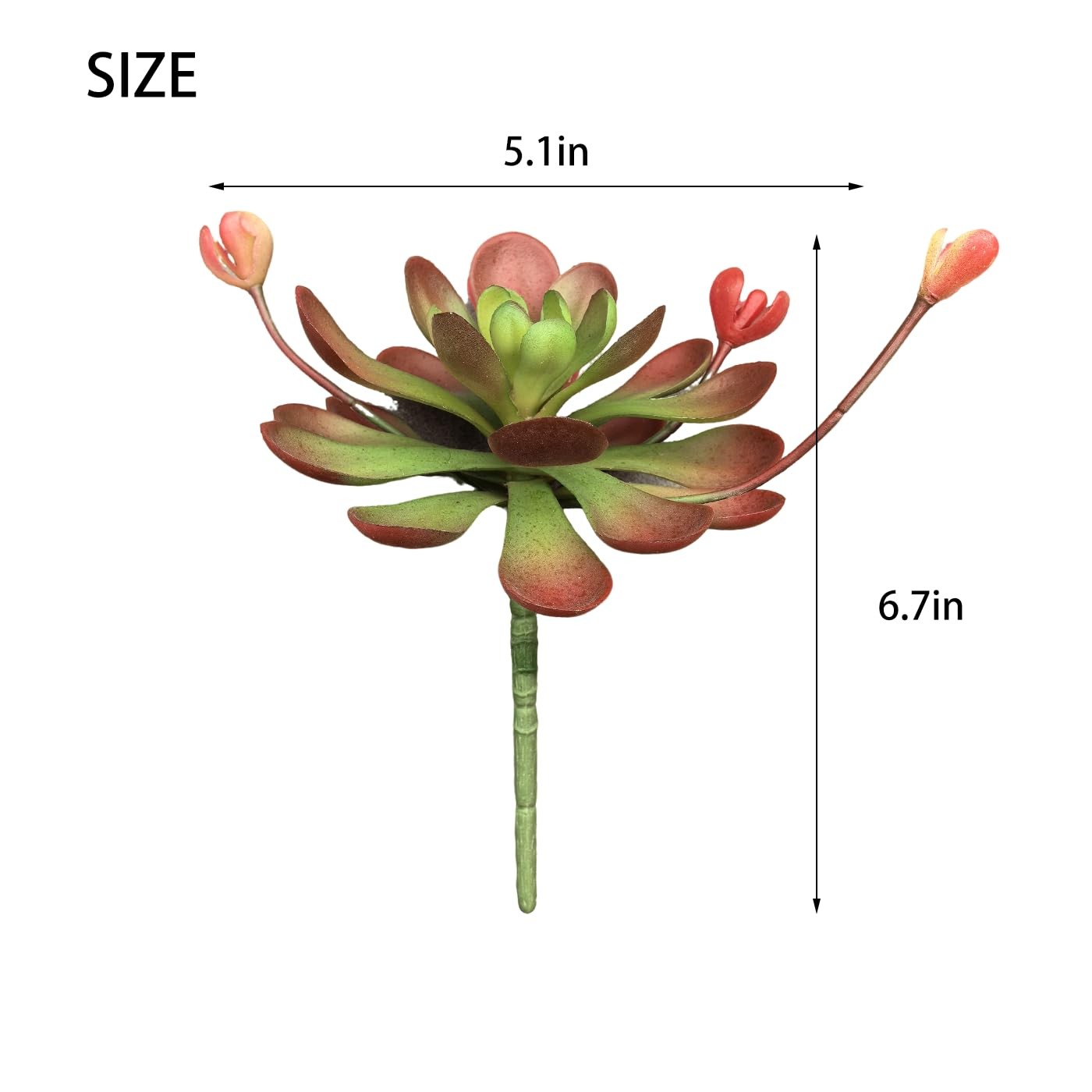 2 PCS Realistic Red Fake Succulent Plants For Garden Arrangement Decor