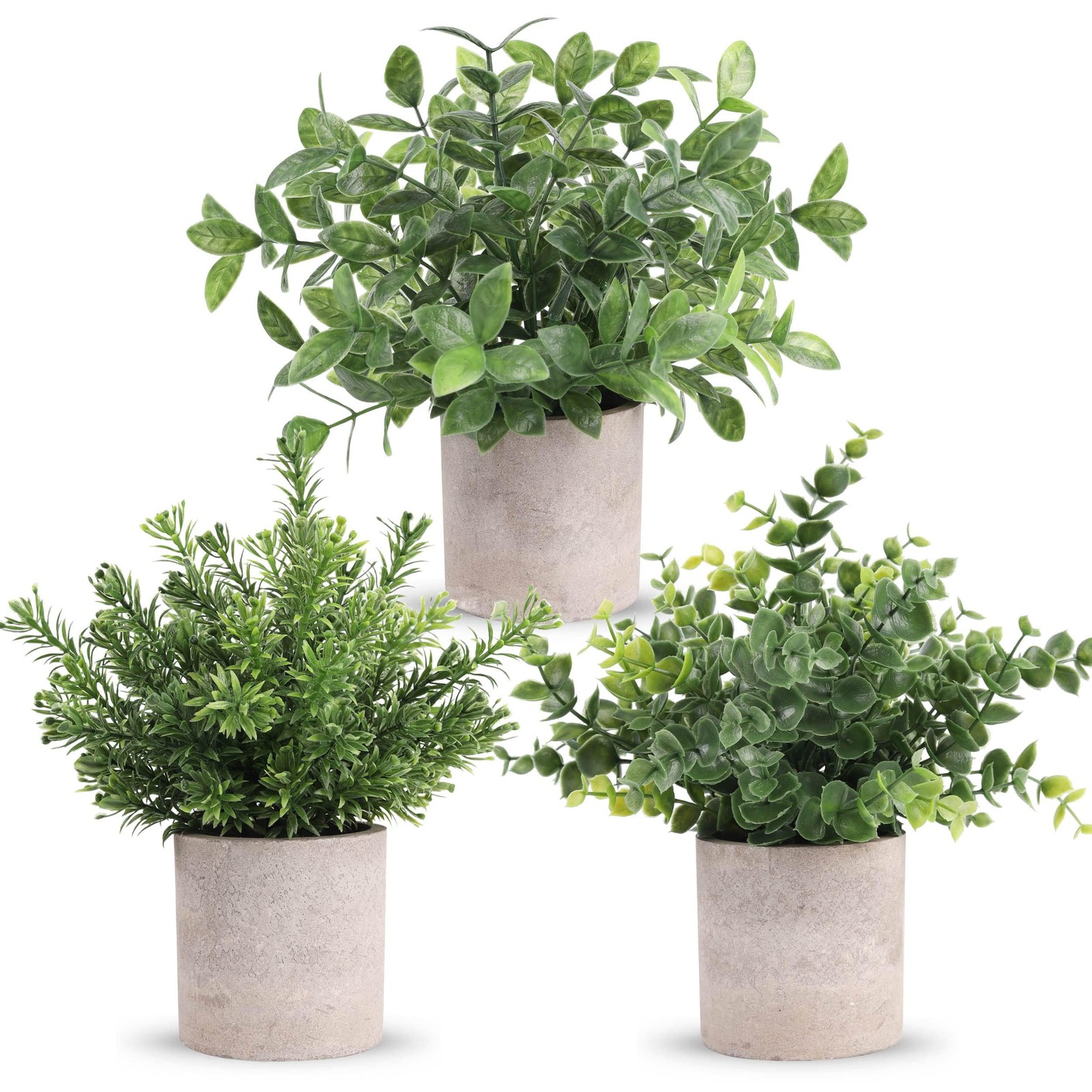 Artificial Potted Eucalyptus Faux Plants Indoor for Office Desk Shelf Decor