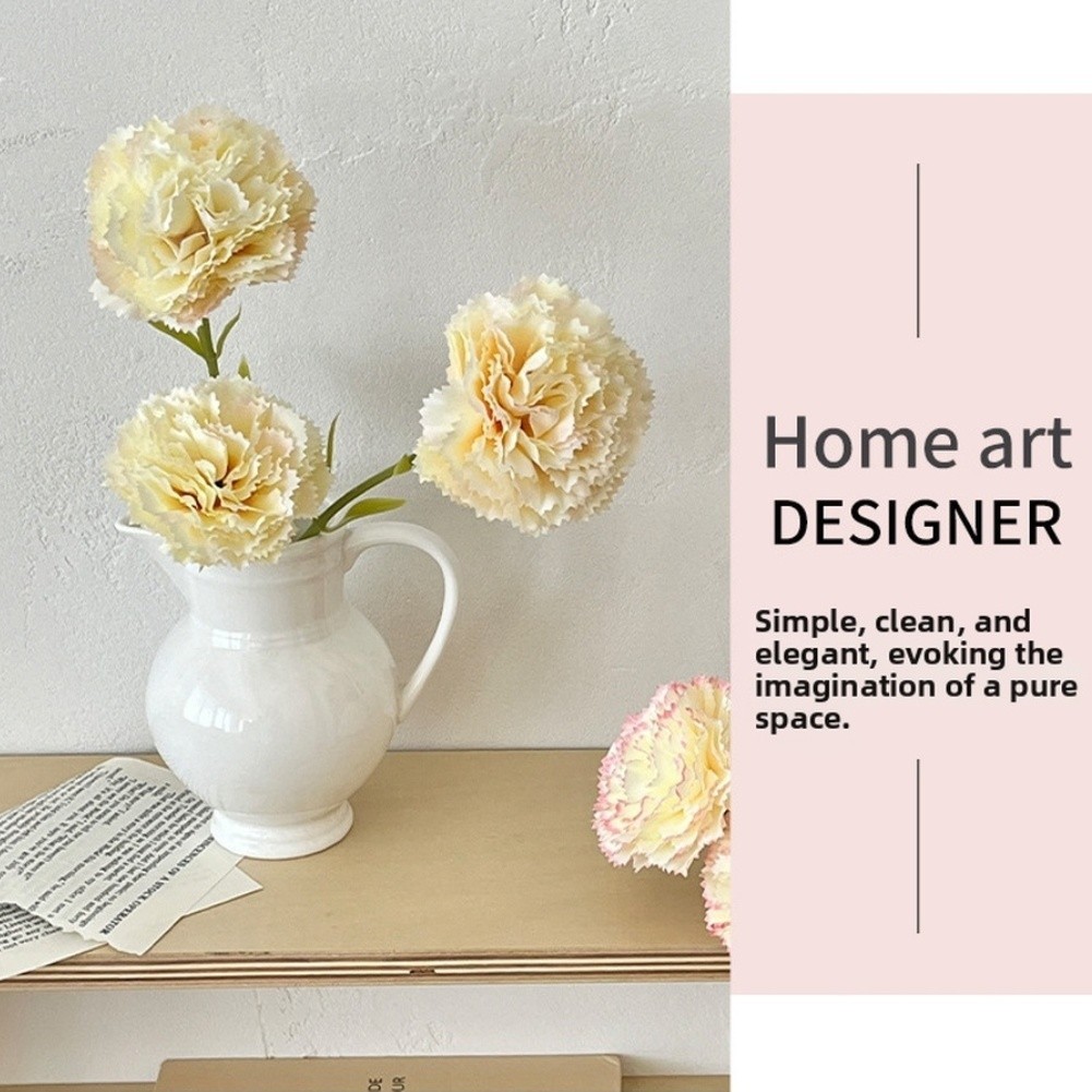 Silk Fabric Carnation Bouquet Artificial Flowers for Interior Design Use