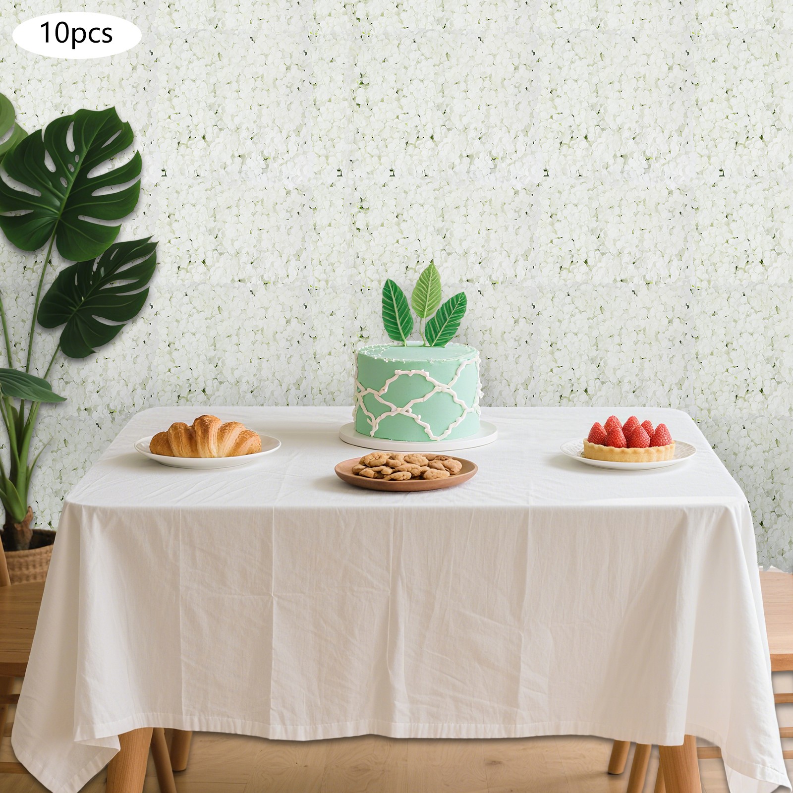 10 PCS Flower Wall Panel 24″ x 16″ Decorative Hydrangea Flower Panels Wall