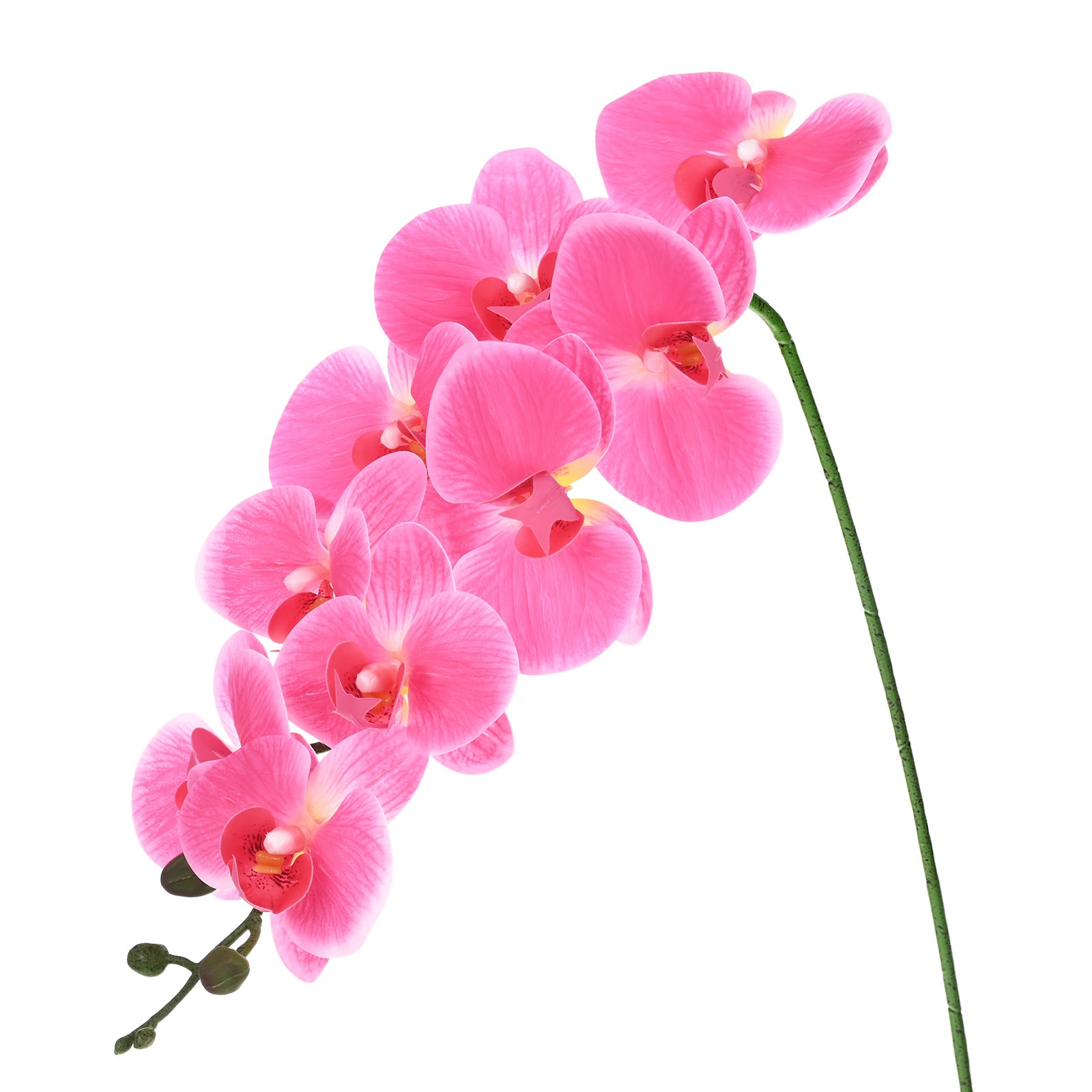 1-Pack Artificial Orchid Flowers 9 Large Petals for Home[Rose Red]