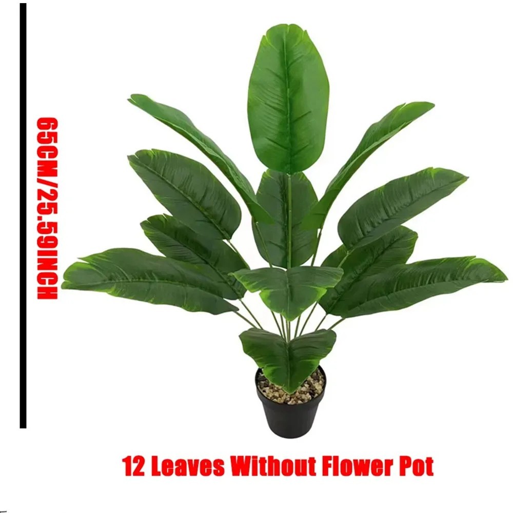 24 Leaf Artificial Banana Plant Large Faux Tropical Green Indoor Outdoor Decor