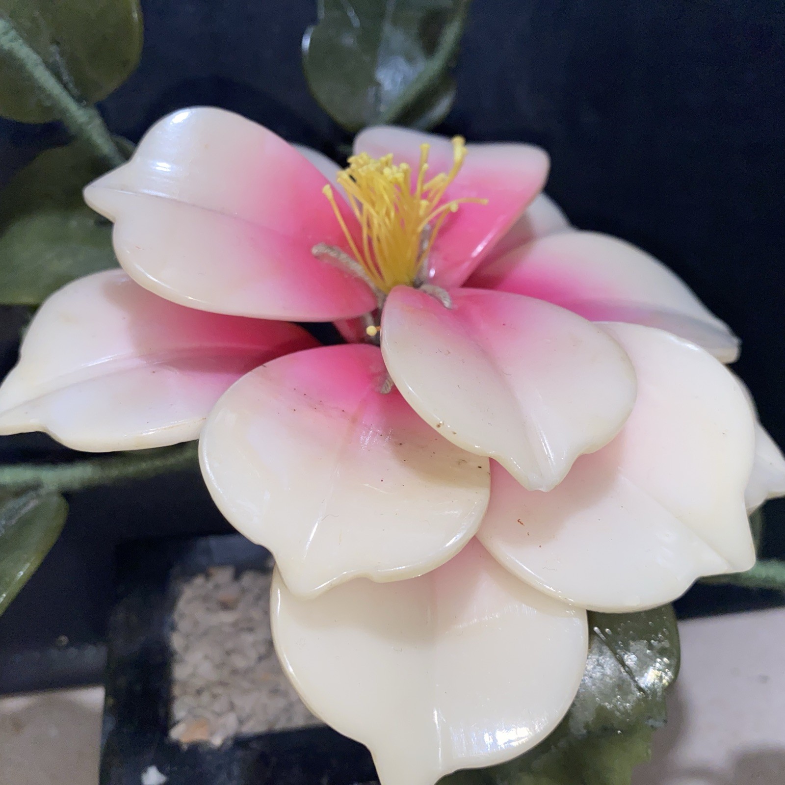 Natural Stone Flower Arrangement, Jade quartz Lotus/Peony