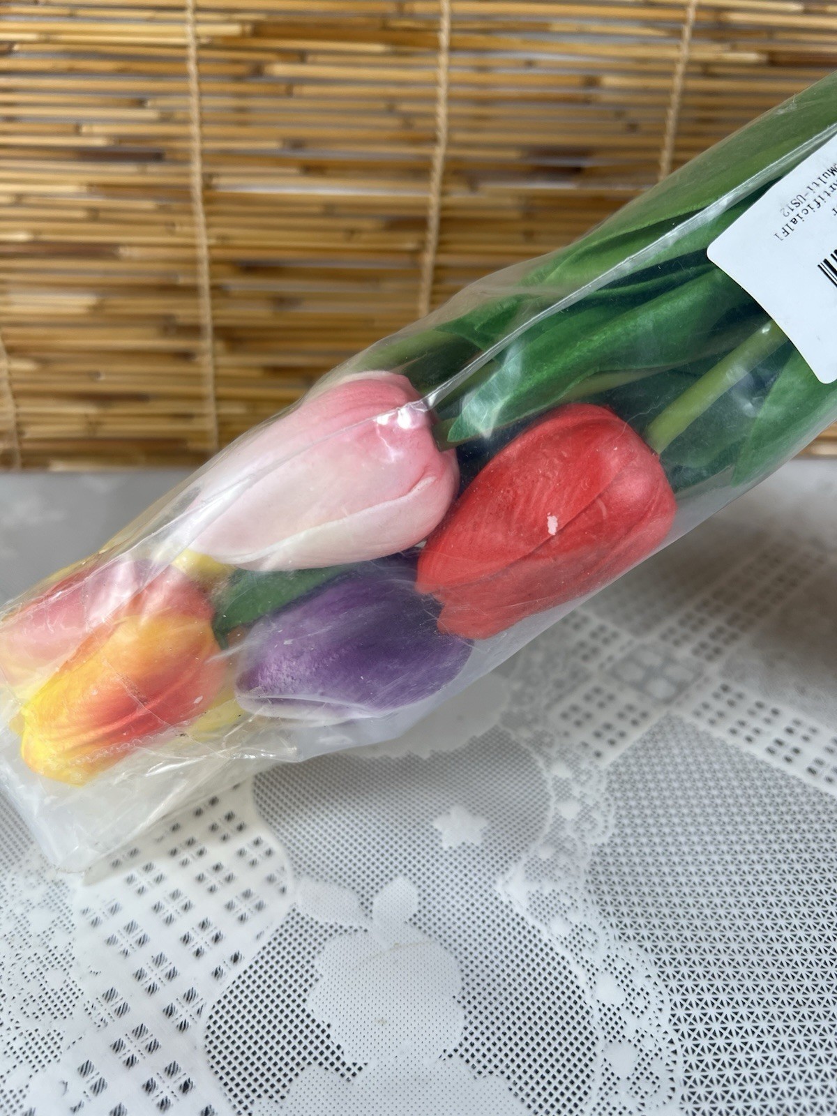 10 Pcs Rainbow Multi Color Real Touch Tulip Bundle Artificial Flower Wedding