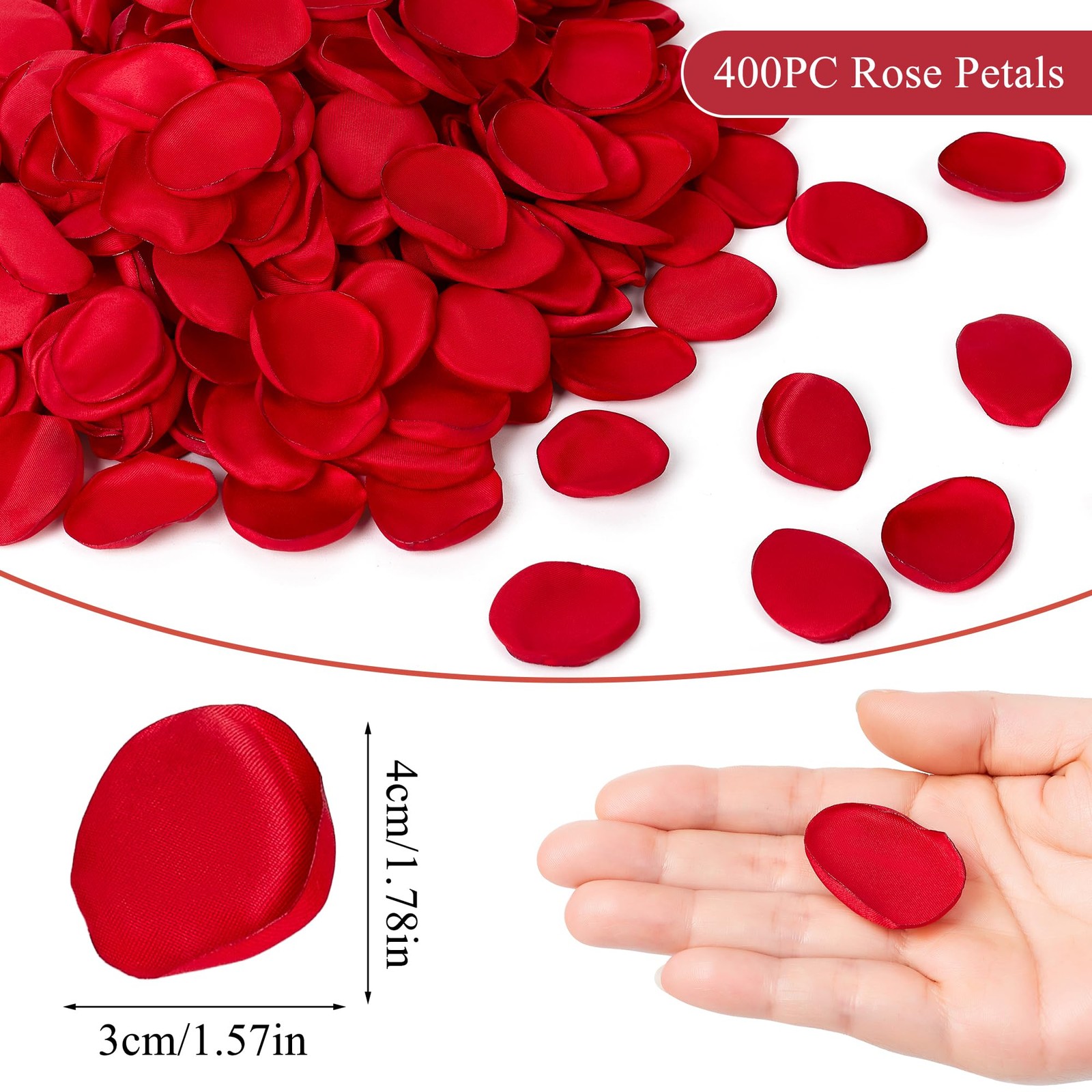 400 PCS Fake Red Rose Petals Artificial Silk Flower Romantic Wedding Night