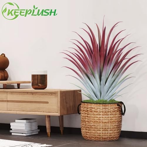 2ft Fake Spiked Agave Plant – Red Artificial Aloe Vera Plant 26 Inch – 26″ 1