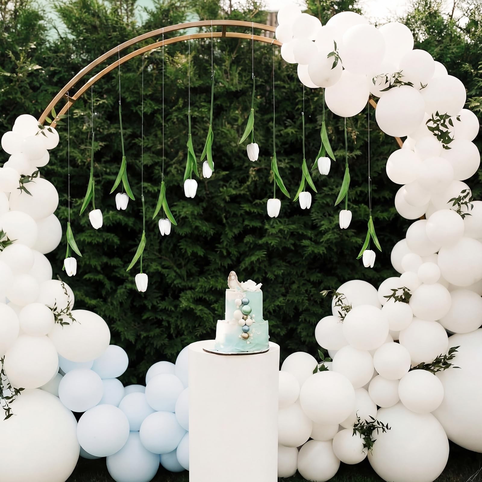 12 Pack White 5 ft Artificial Tulips Hanging Flower Garland Decorations Sprin…