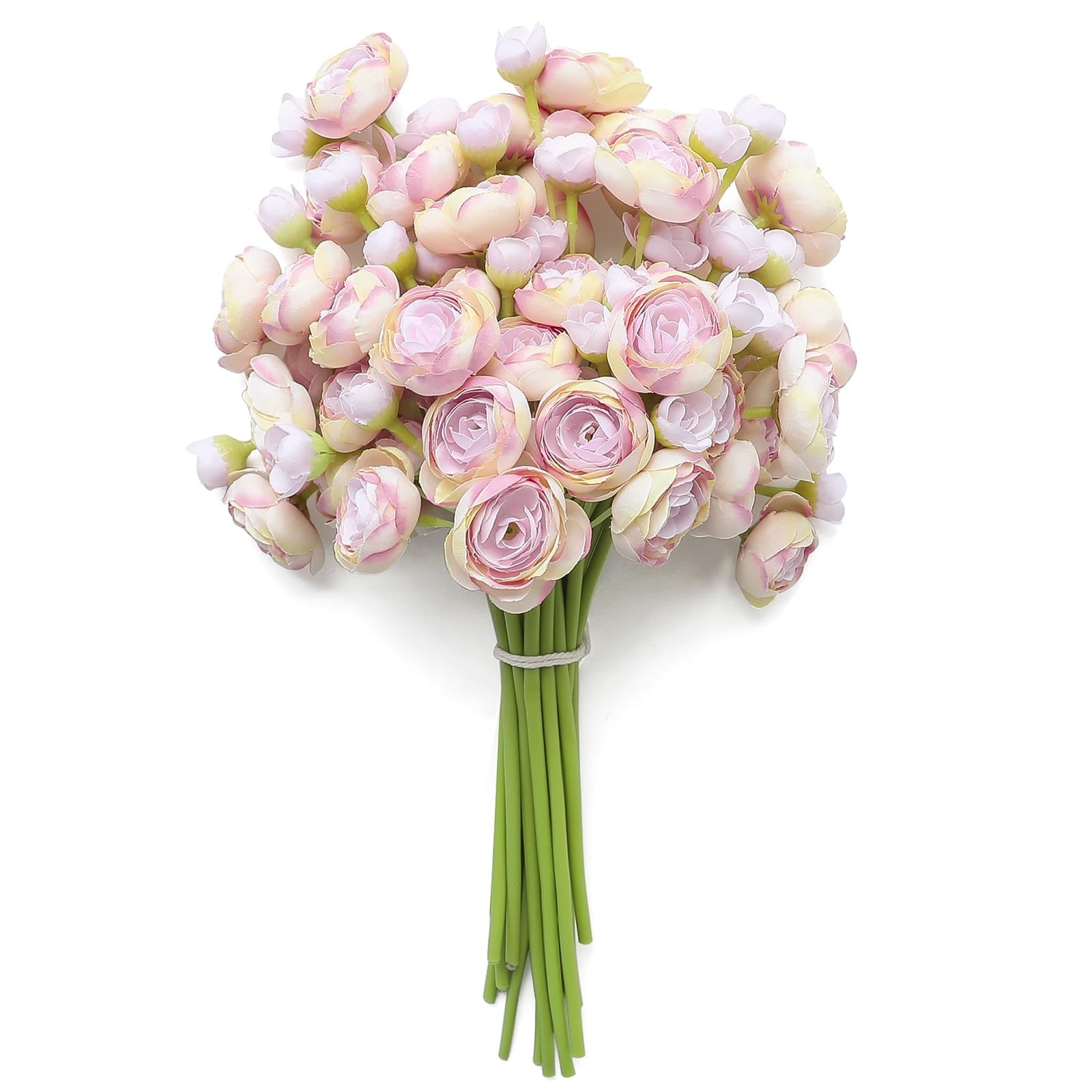 18 PCS Ranunculus Artificial Flowers Lilac Faux Silk Mini Bulk Fake Filler