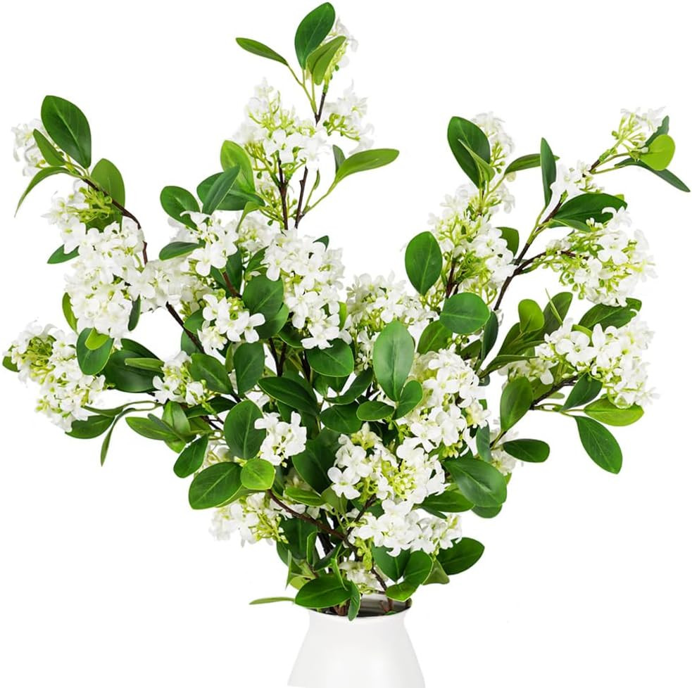 32″ Faux Greenery Stems – 6 Pcs Artificial Plants for Home & Office Décor