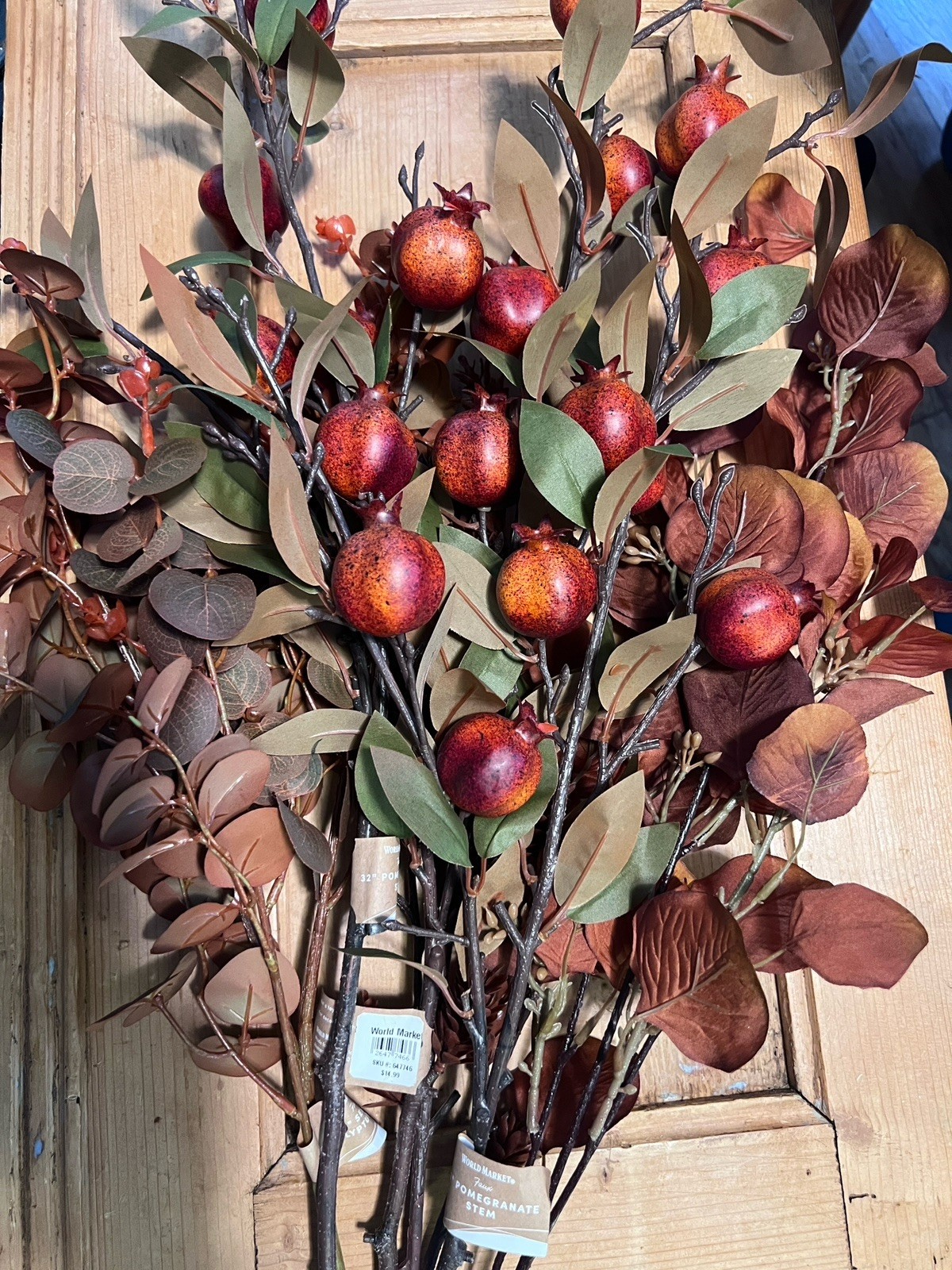 6 Stems Faux Echinacea Pomegranate Garden Wedding