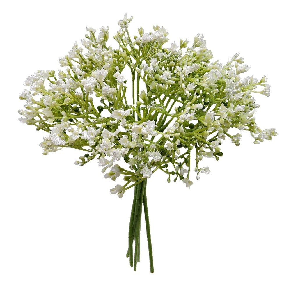 Artificial Baby’s Breath Flower Picks White 12 Inch for Indoor Decor Set of 3
