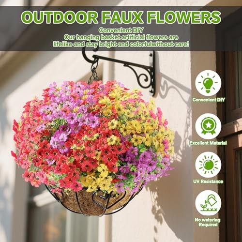 Artificial Flowers Fake Plants for Outdoors Artificial Flowers(13 Pcs) Mixed2