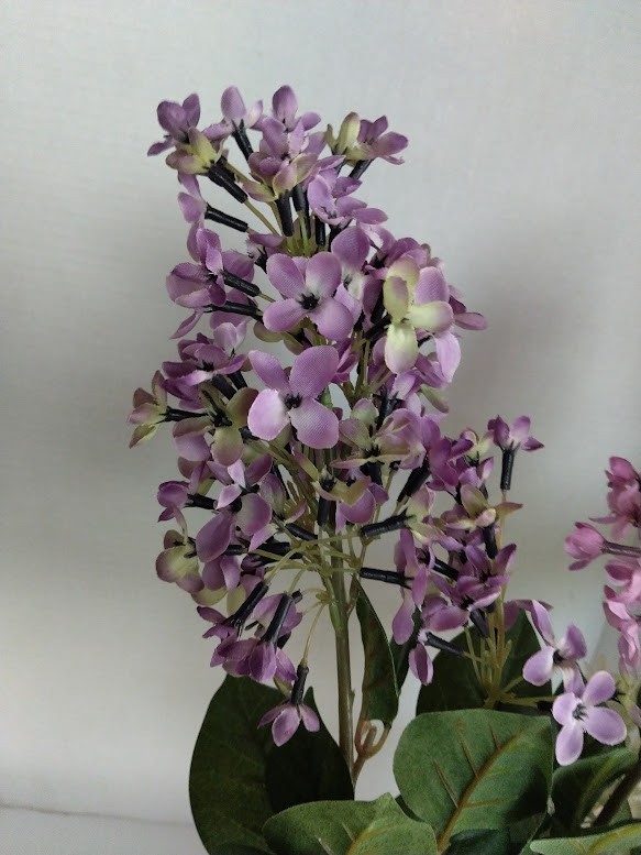 Artificial lavender silk lilac stems Three stems