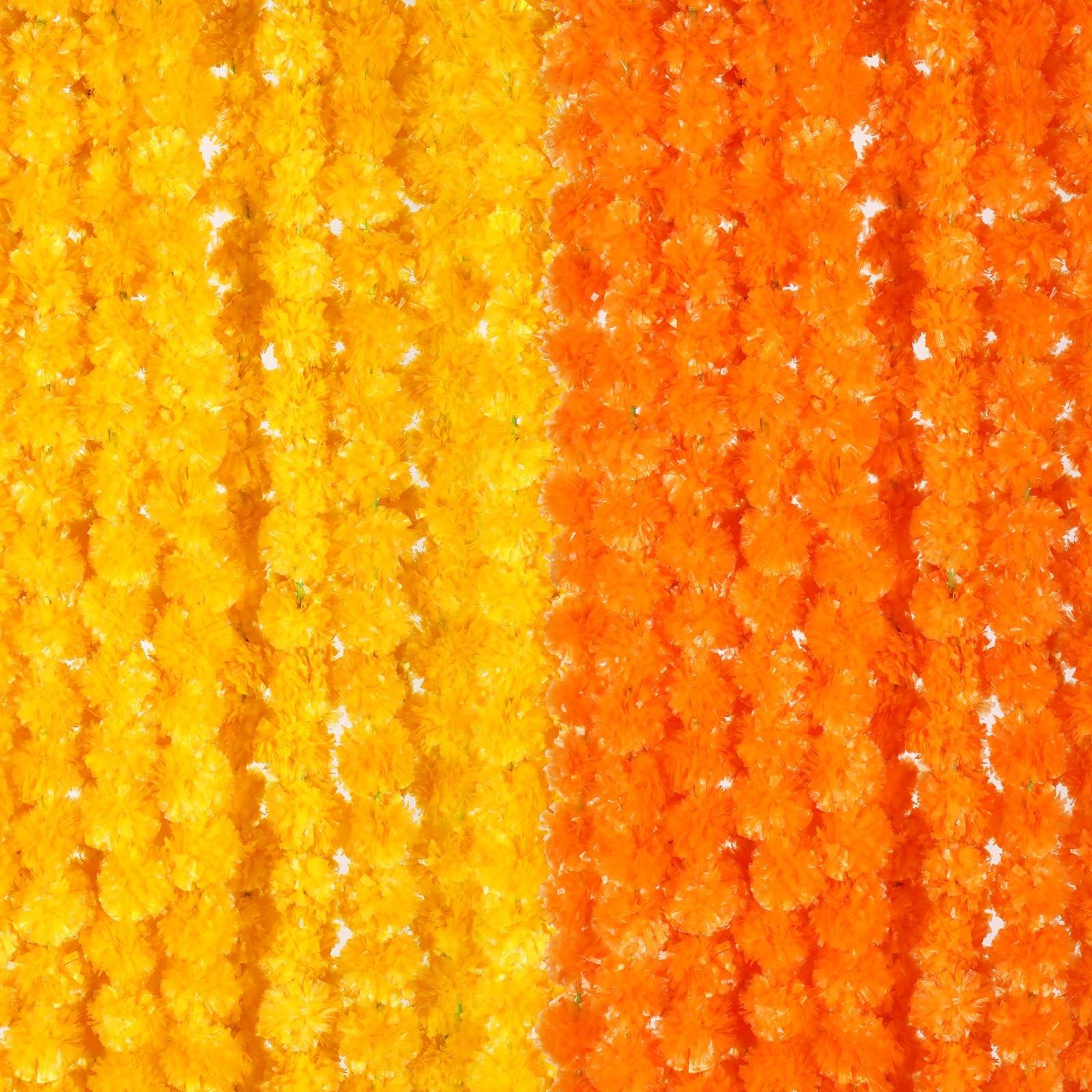 15 Pack Marigold Garland for Decoration 5 ft Long Strands Faux Artificial Mar…