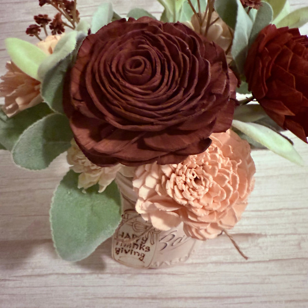 Sola Wood Rustic Floral Arrangement 16oz Mason Jar Personalised Custom Home Gift