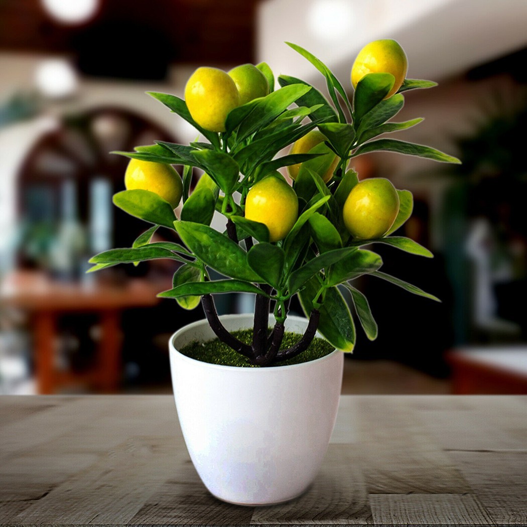 Artificial Lemon Tree Artificial Potted Flowers False Plant Diameter 18cm